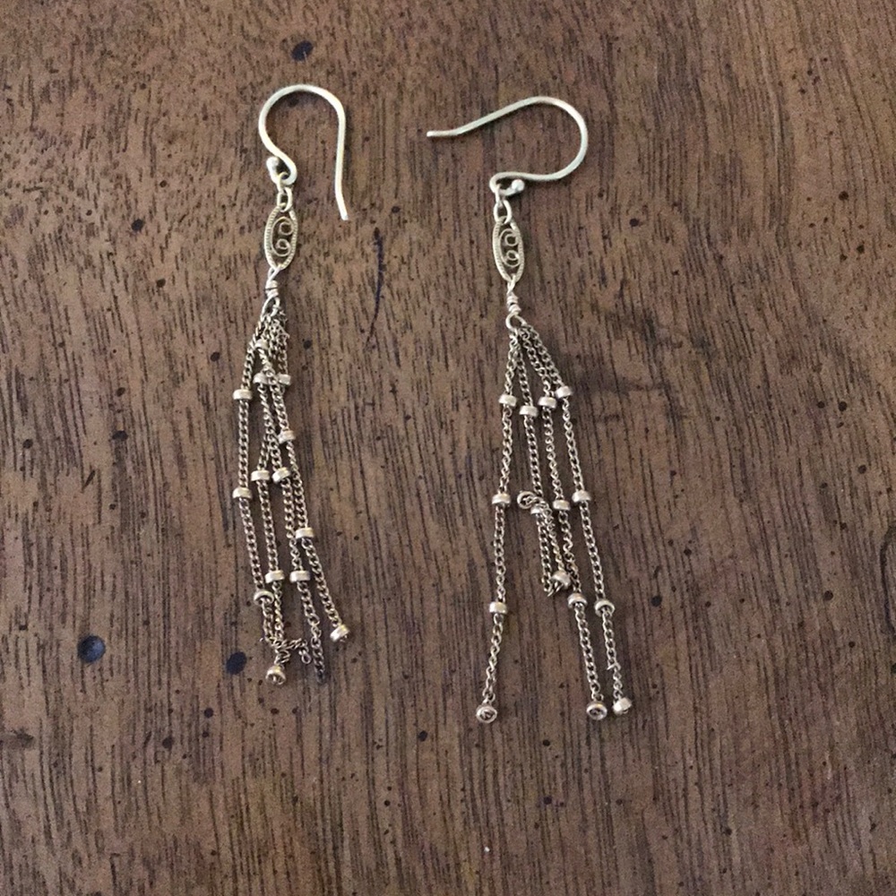 Gold Dangle Earrings - image 1